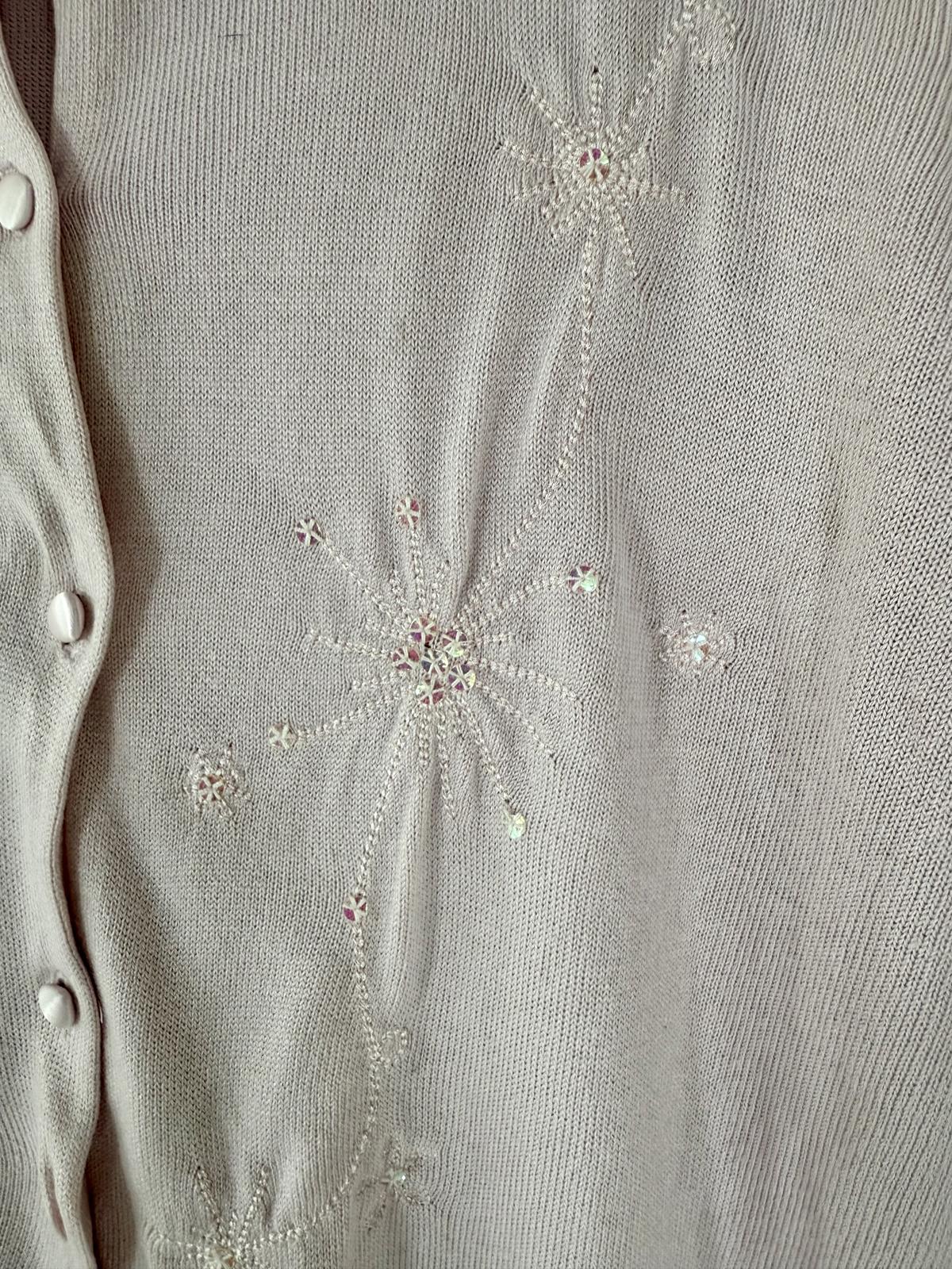 Marks & Spencer Pale Pink Embroidered Cardigan Y2K Era UK 16 NUM 13