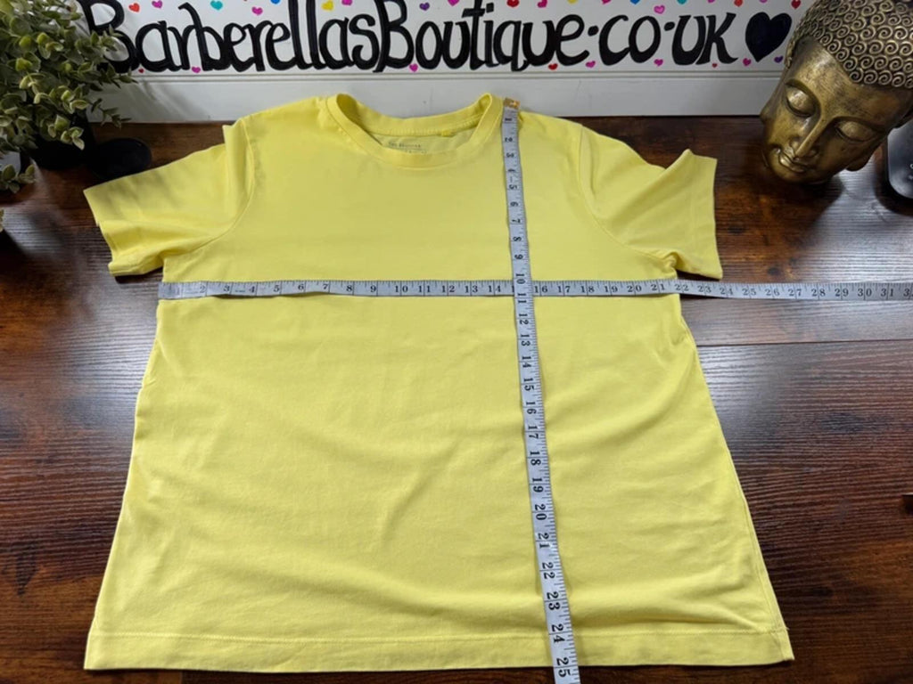 Papaya Lemon Yellow T-Shirt UK 16 Cotton Basic Summer Tee Bright