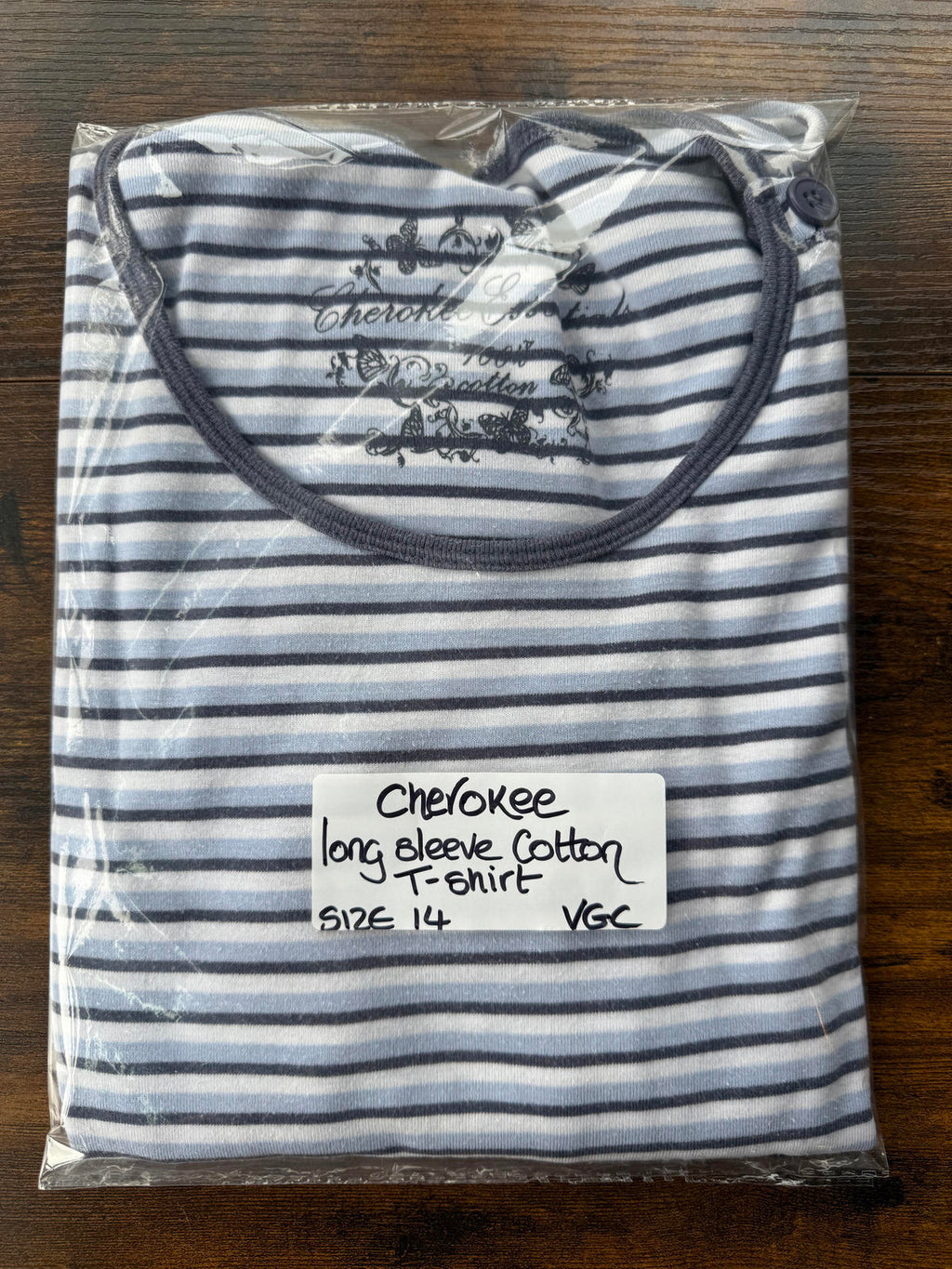 Vintage Cherokee Women's Long Sleeve Striped T-Shirt Circa Y2K