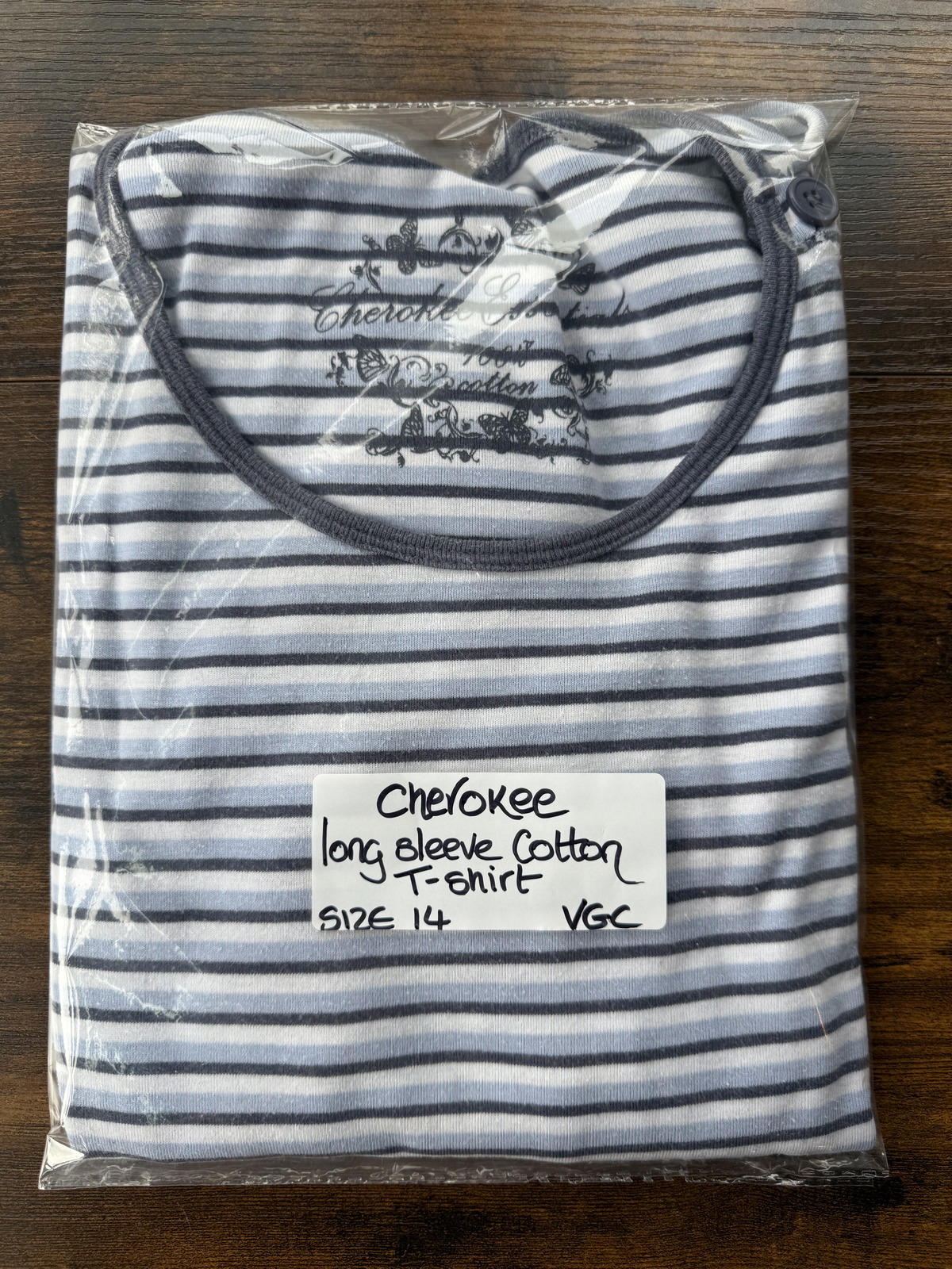 Vintage Cherokee Women's Long Sleeve Striped T-Shirt Circa Y2K