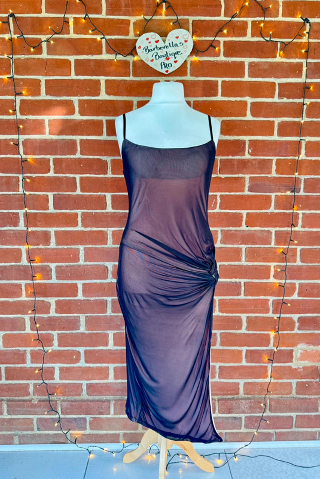 Black Grunge Style Sheer Black Maxi Dress - Size 14 - New With Tags