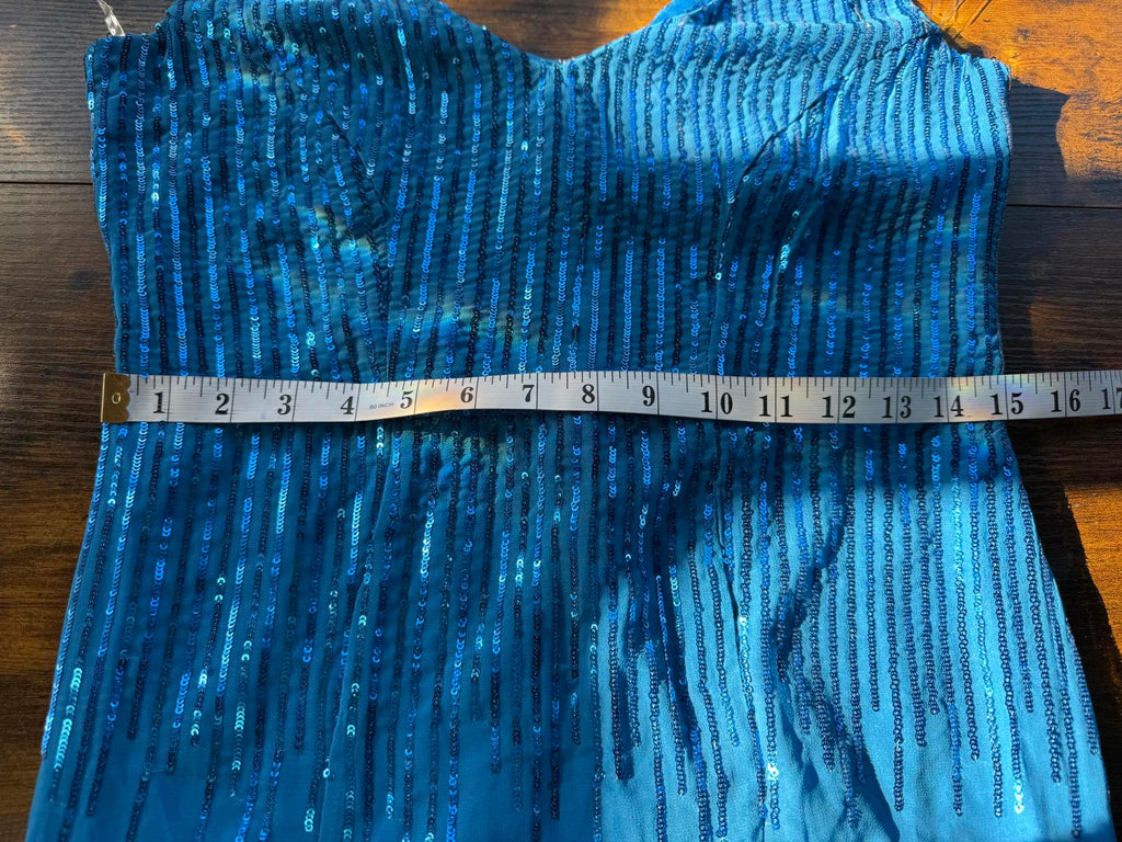 Goddiva London Vivid Blue Sequin Maxi Dress UK 12 BNWT Evening Ball Prom Gown