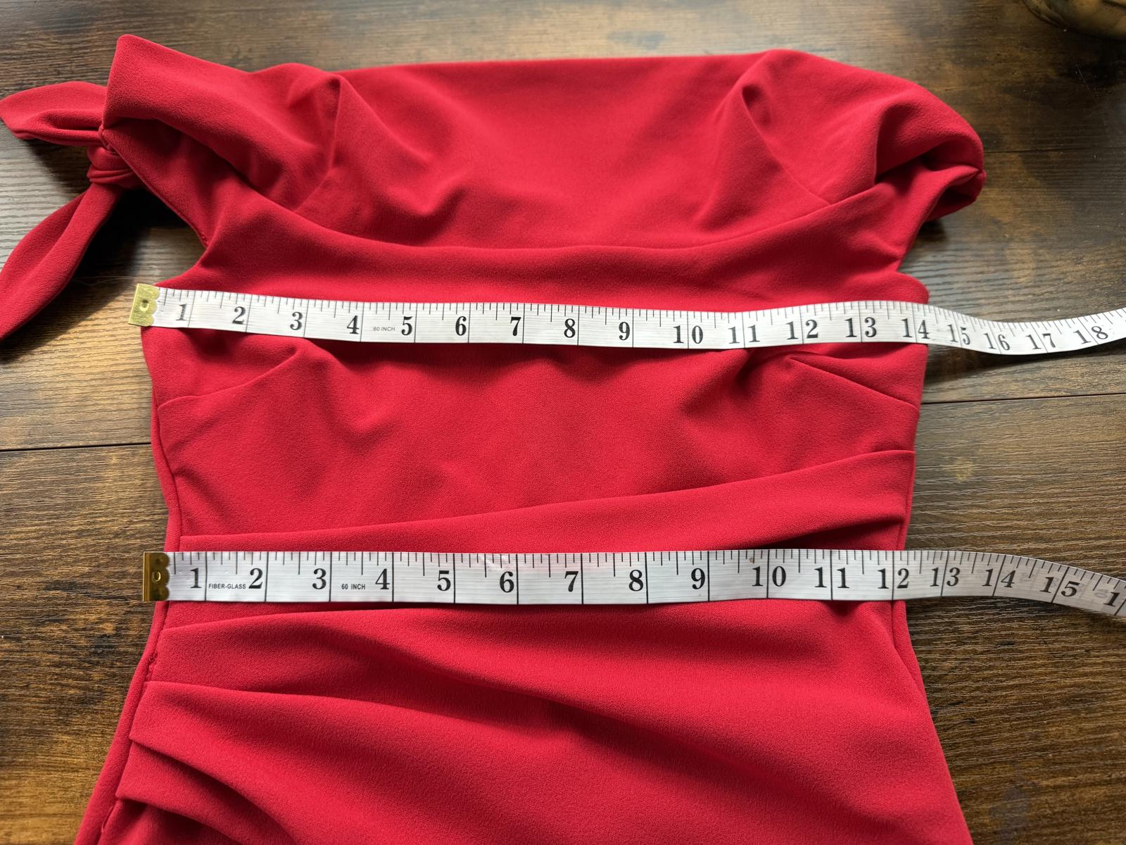 City Goddess London Red One-Shoulder Ruched Midi Dress UK 8 – Evening Wear 224