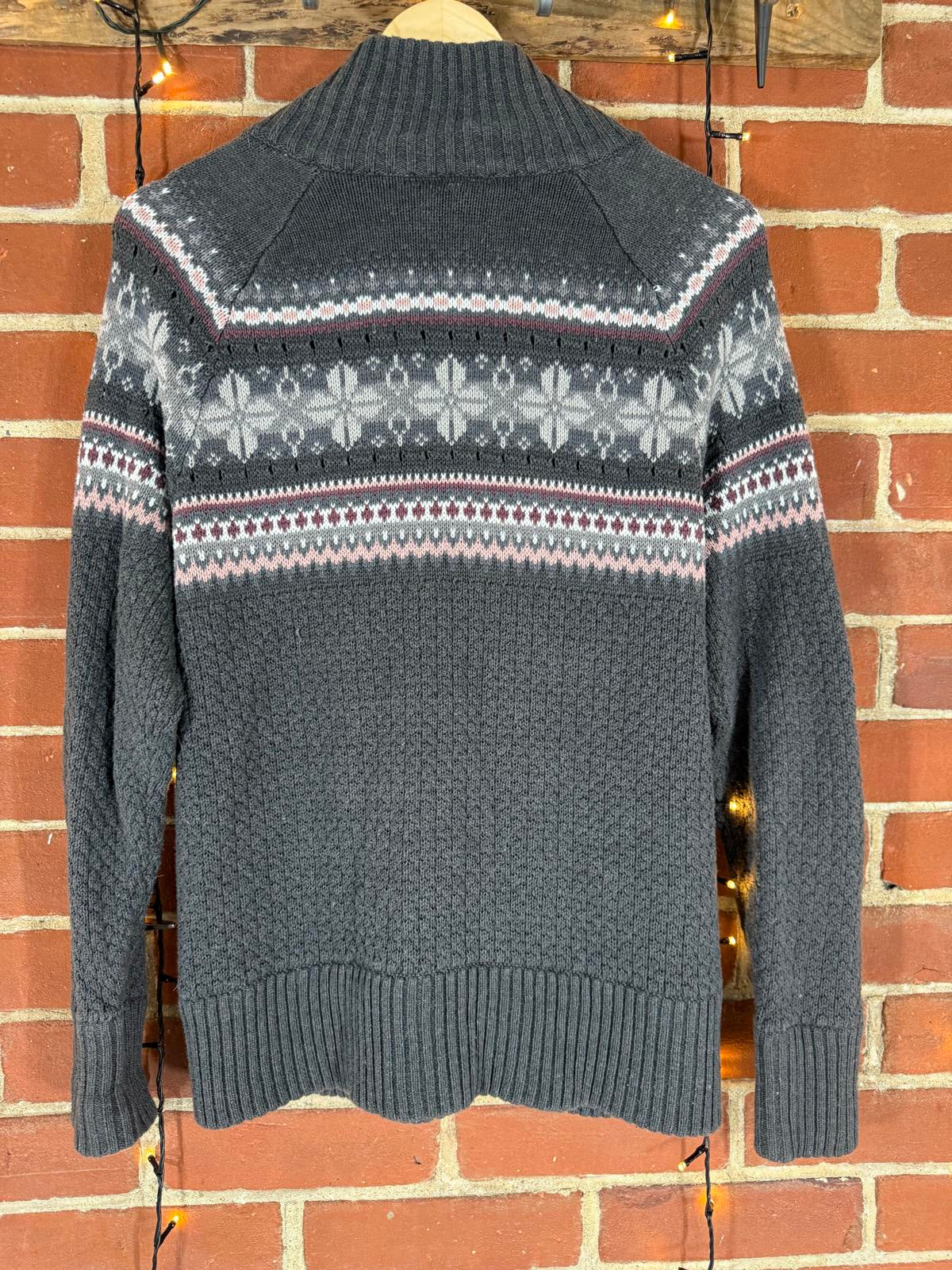 NorthCrest Fair Isle Zip-Up Knit Sweater – Men’s L #104 NUM8