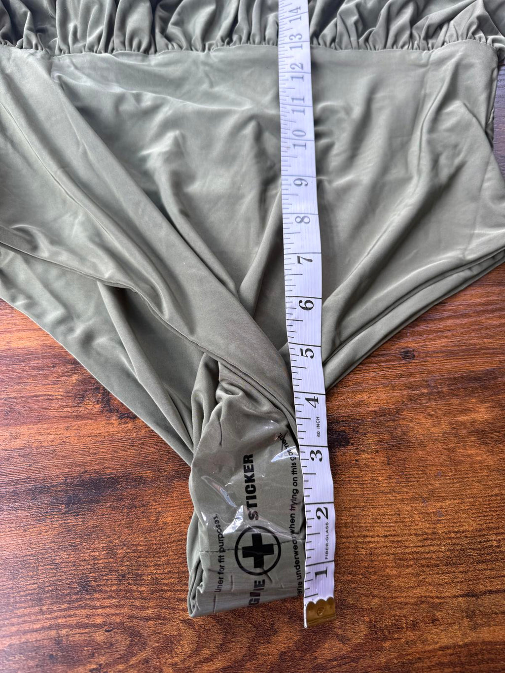 Olive Green Women's One-Piece Swimsuit with Wrap Detail - Size XL