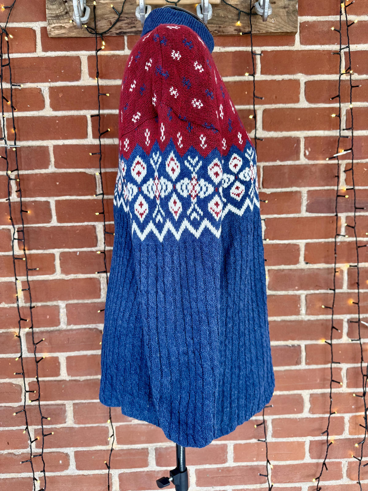 Vintage 90s Fair Isle Knit Jumper – Made in USA – Size USA L