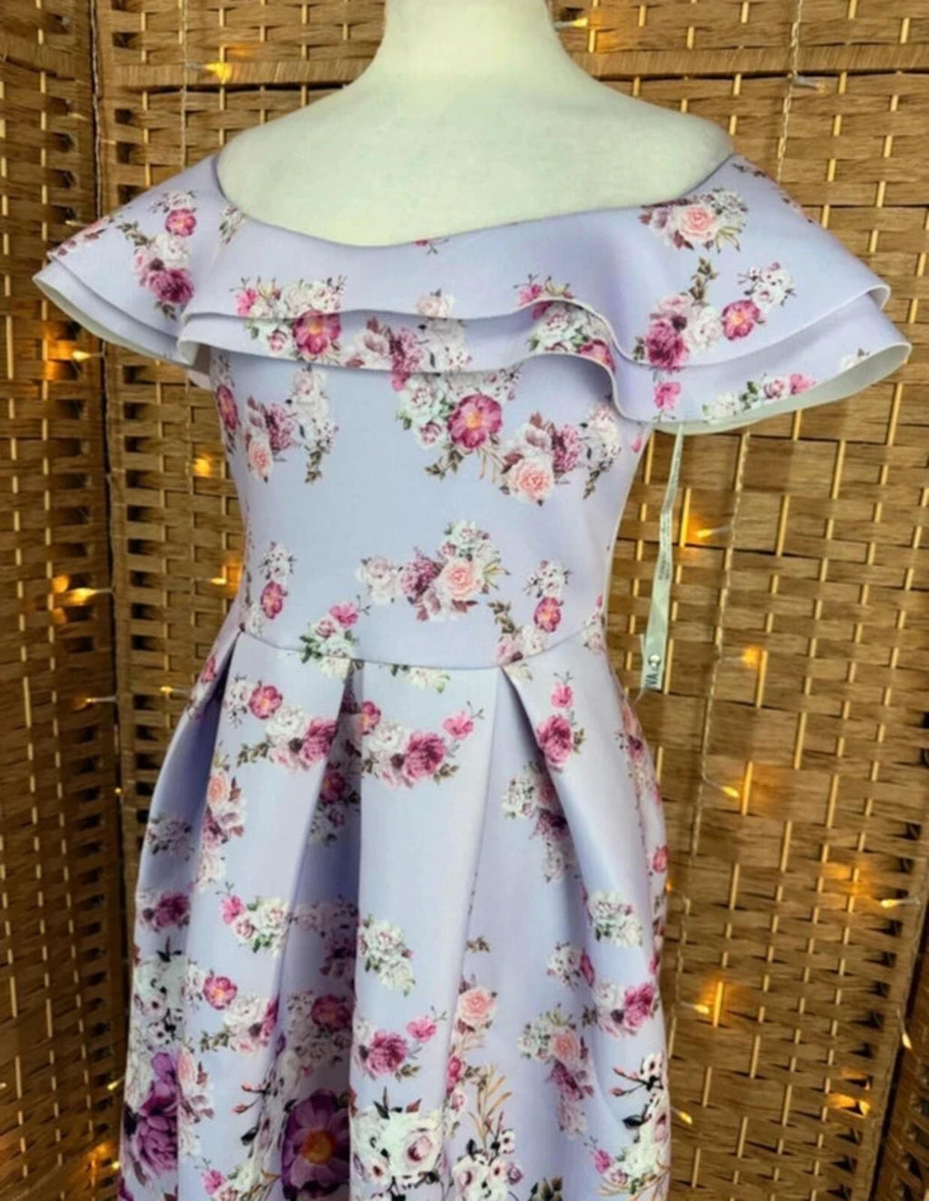 Goddiva Floral Scuba Crepe Midi Dress UK 10 Wedding Guest Prom