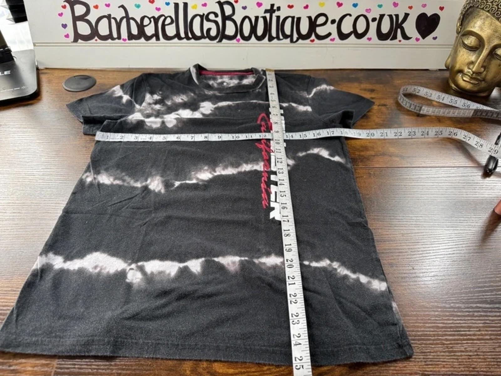 Hollister Tie Dye Graphic T Shirt Black Grey Casual Tee UK 10–12