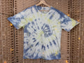Hand Dyed Tie Dye T-Shirt XL UK 16-18 Blue Green Cotton Tee