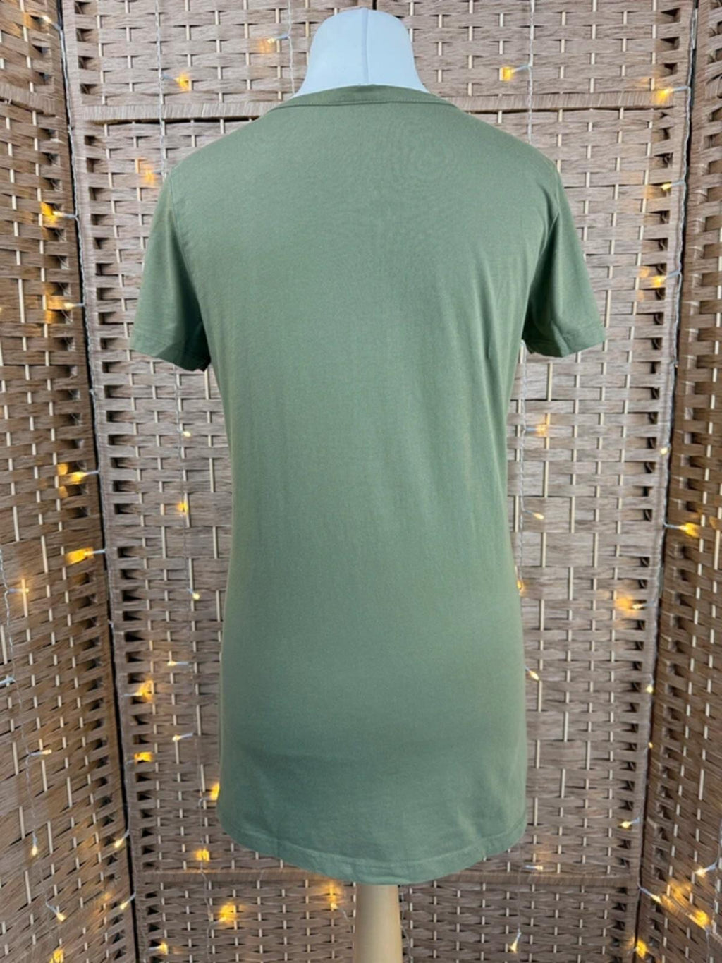 Khaki Graphic T Shirt Dress UK 14 Eagle Print Casual Summer