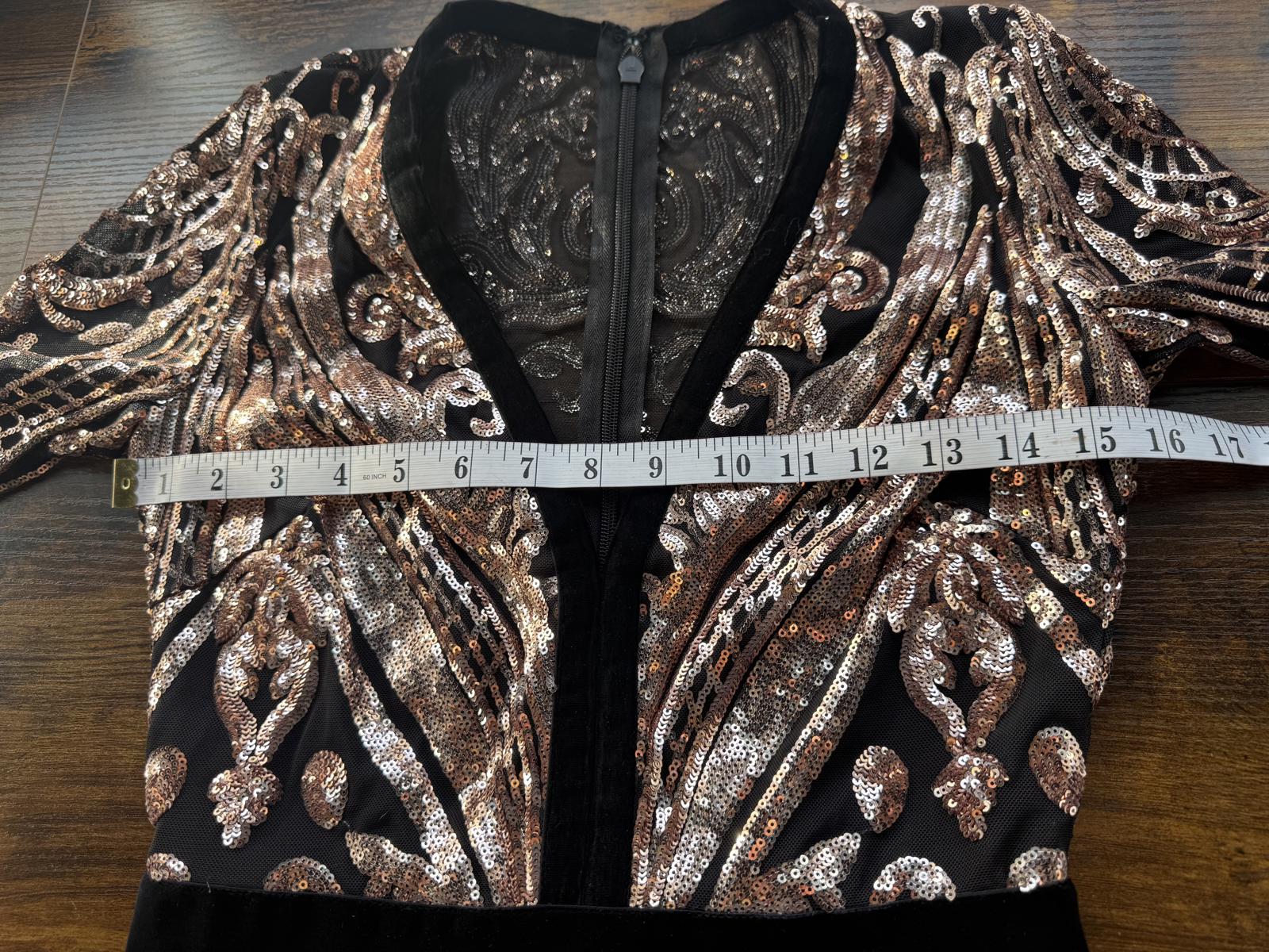 Goddiva London TR123 Champagne Sequin Tux Jumpsuit UK 8 BNWT Evening Wear