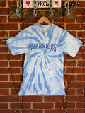 Hand Dyed Blue & White Warriors Tie Dye T-Shirt | Size Small Unisex Tee