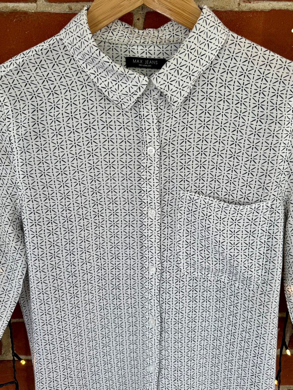 🖤 Max Jeans Monochrome Print Blouse – Size S 🖤