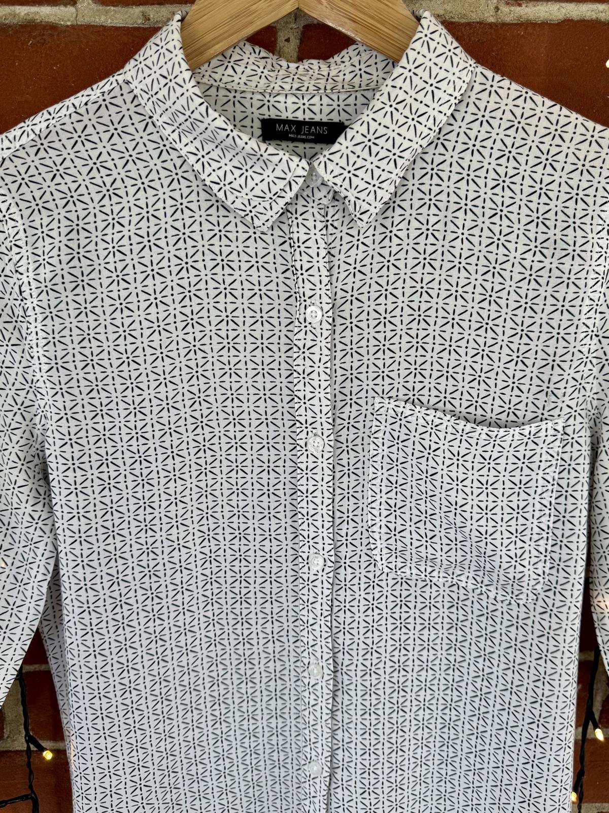 🖤 Max Jeans Monochrome Print Blouse – Size S 🖤