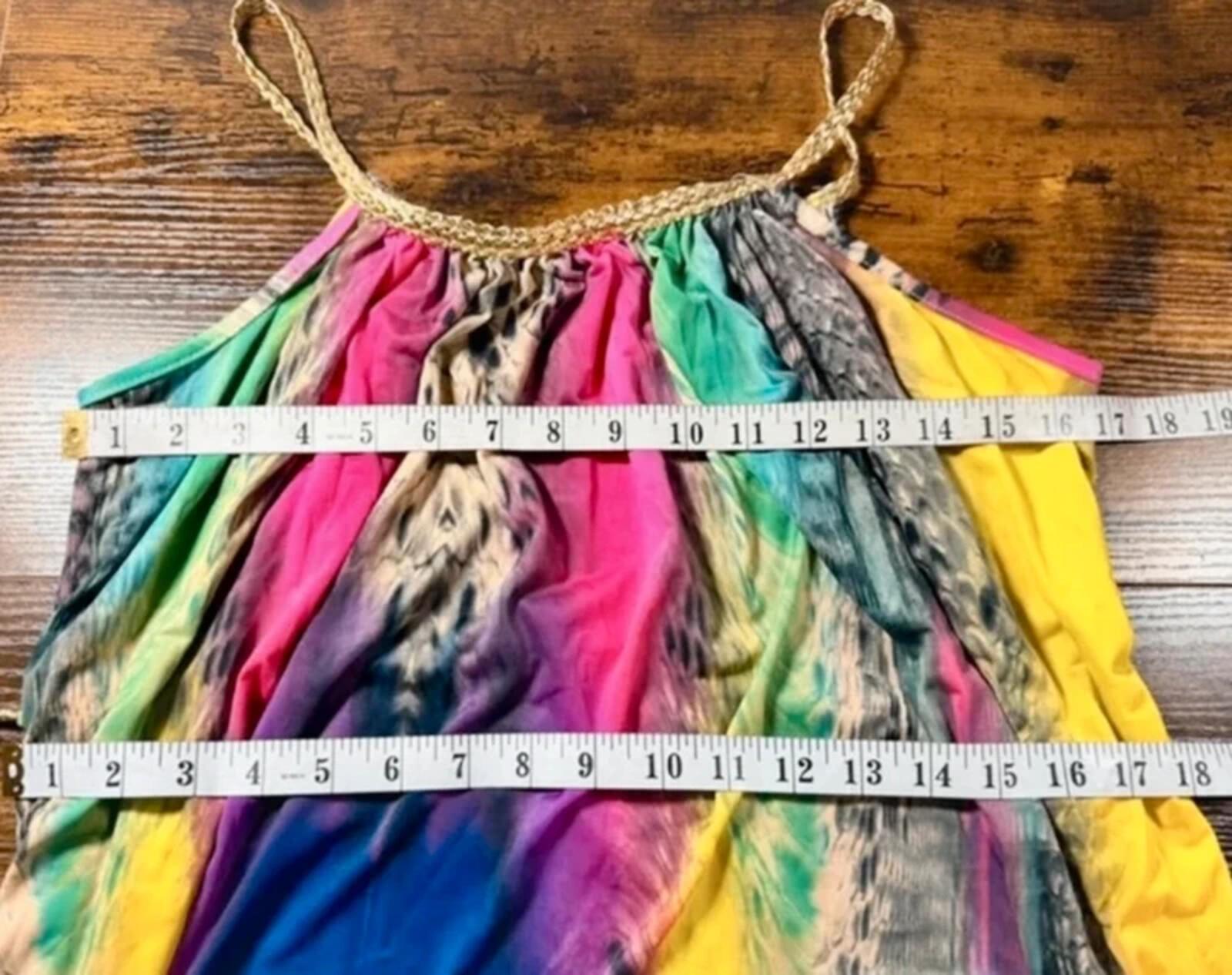 Colourful Boho Maxi Dress Animal Print Neon Cruise Holiday UK 8-12