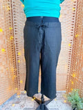 TU Black Linen Blend Cropped Trousers UK 16 US 12 Summer