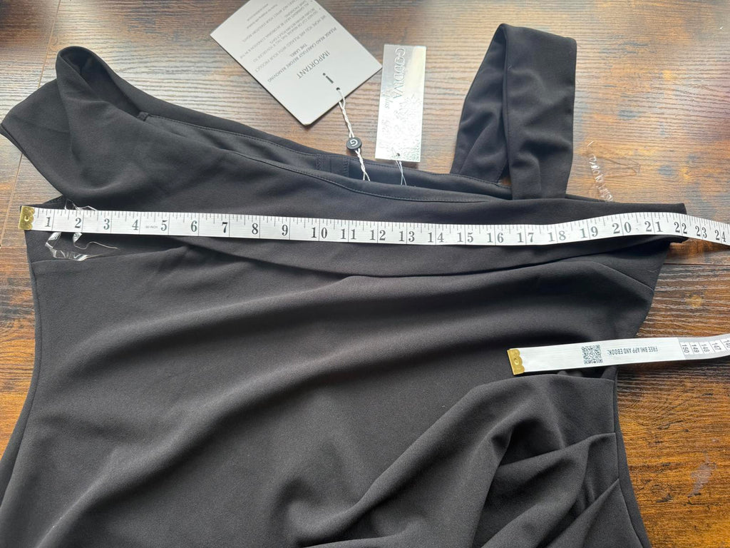 #40 Goddiva Plus DR2594P Black Off Shoulder Maxi Dress – UK 22