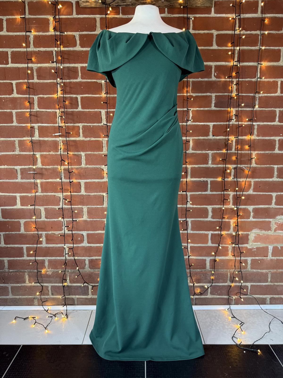 Goddiva Emerald Green Bardot Maxi Gown DR3956 – UK 10
