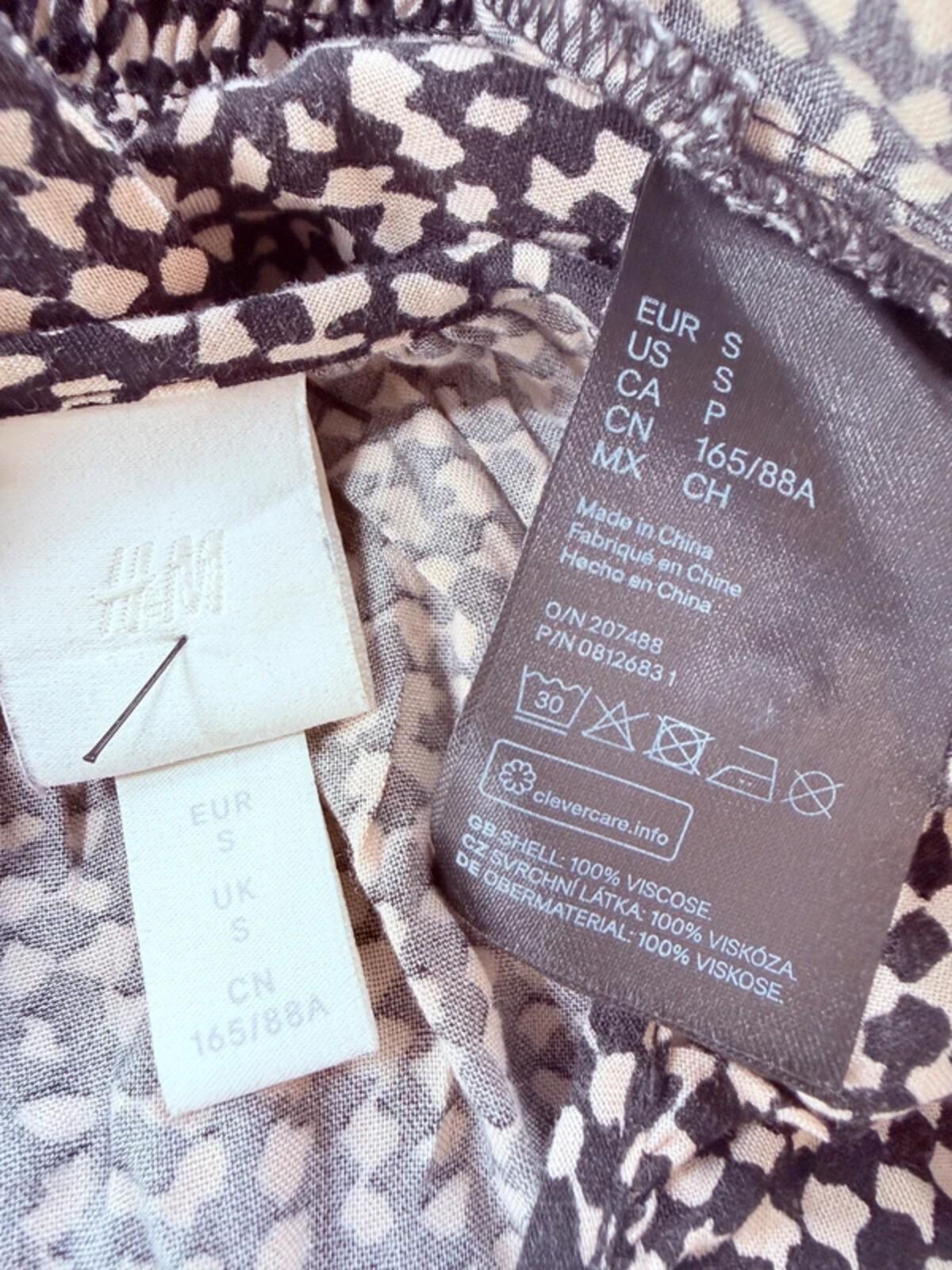H&M Black White Midi Dress UK 8 - 10 S Boho Smock Long Sleeve