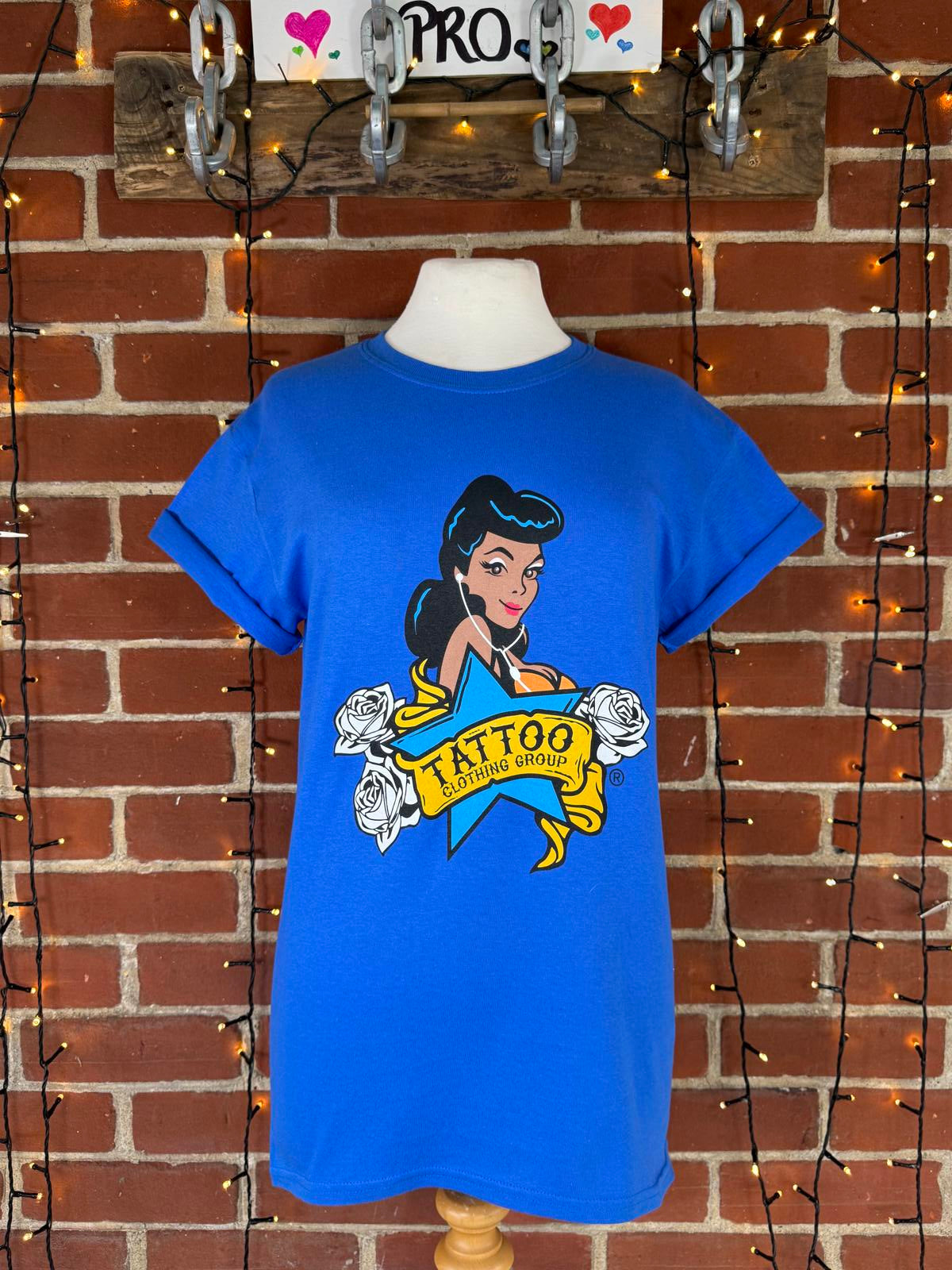 Vintage Tattoo Clothing Blue T-Shirt - Size 10