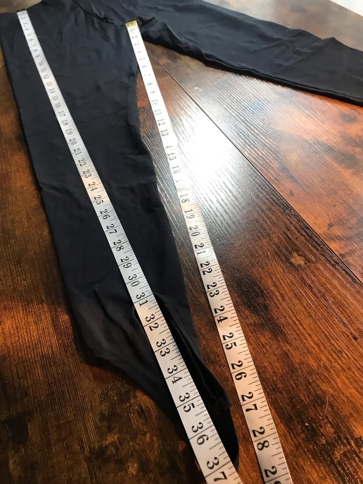 Black Stirrup Leggings / Stretch Trousers UK 10-12