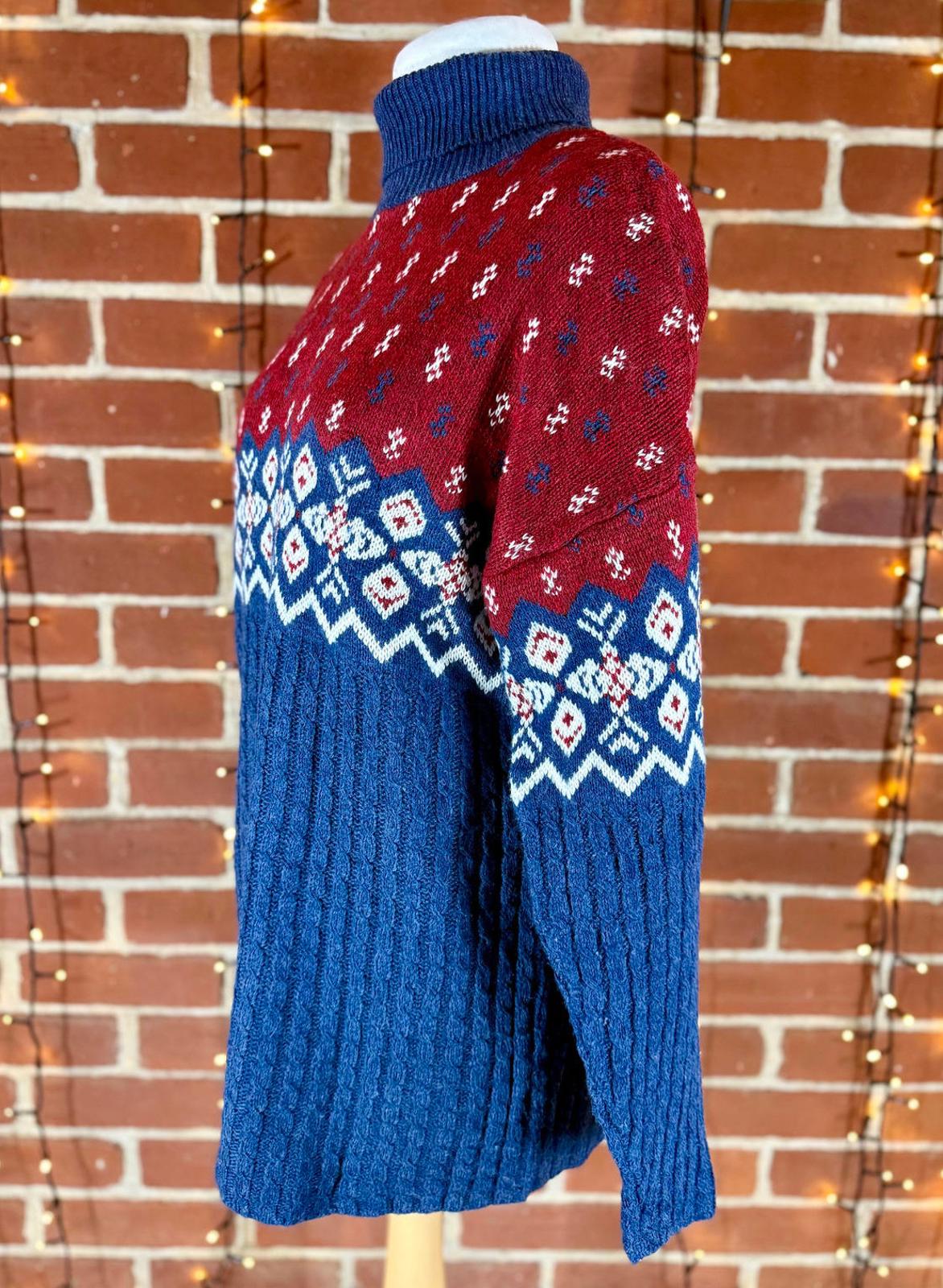 Vintage Fair Isle Nordic Knit Jumper Basic Editions Large USA Made