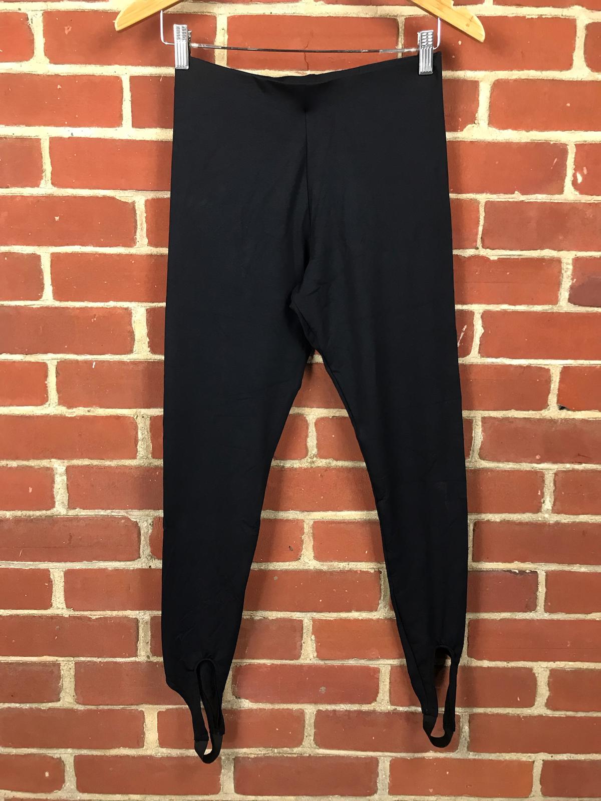 Black Stirrup Leggings / Stretch Trousers UK 10-12