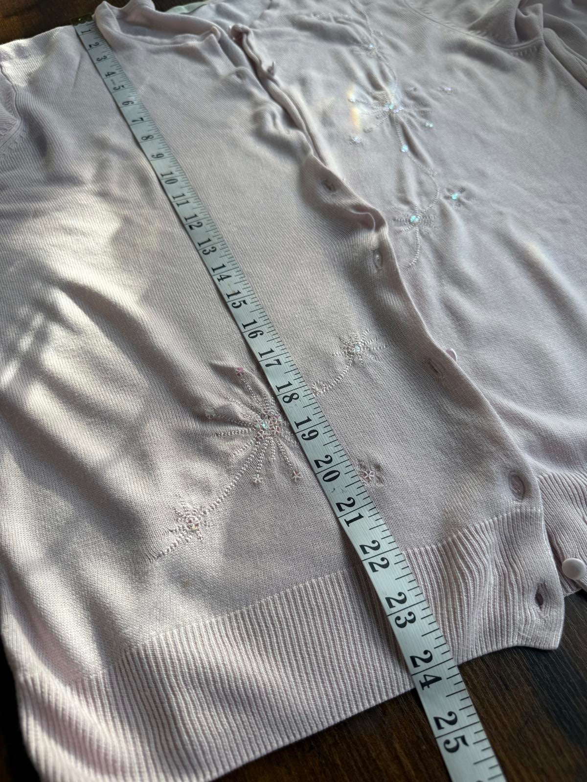 Marks & Spencer Pale Pink Embroidered Cardigan Y2K Era UK 16 NUM 13