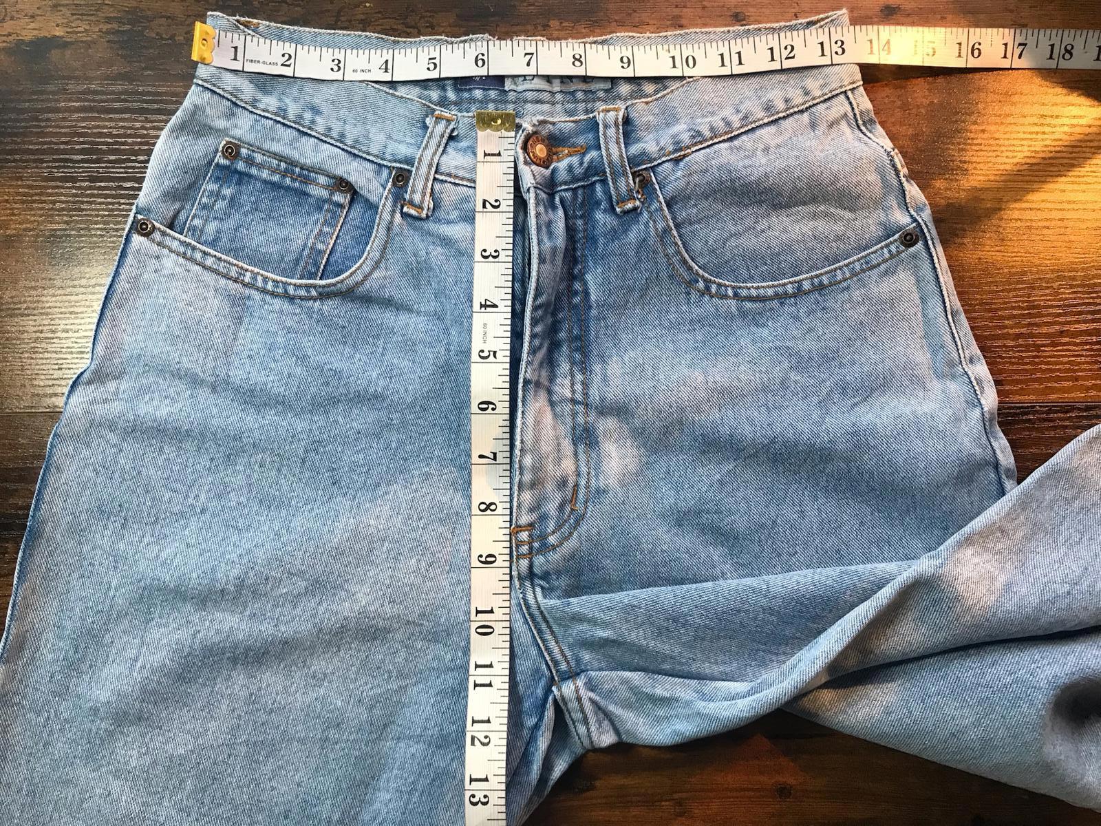 Vintage New York Line Light Wash Jeans UK 8 Petite 100% Cotton