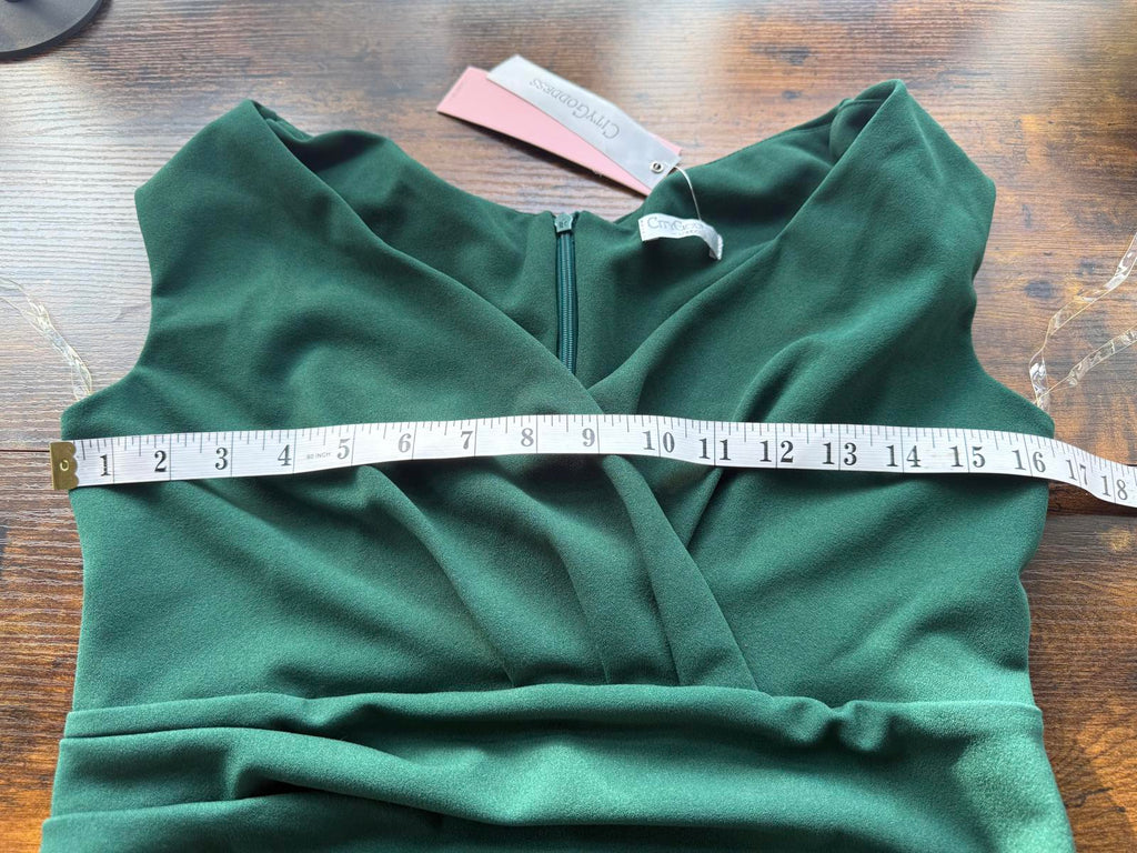 City Goddess Emerald Green Maxi Dress UK 12 BNWT Elegant Evening Gown