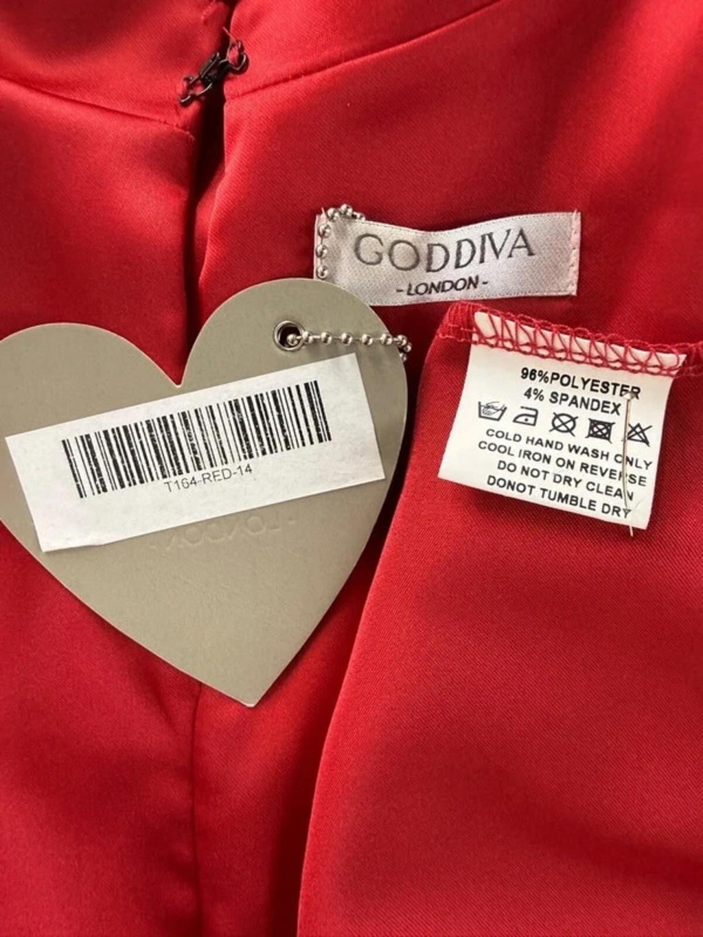 Goddiva Red Satin High Neck Top UK 14 US 10 BNWT Elegant