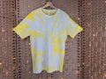 Hand Dyed Yellow Tie Dye T-Shirt XL UK 18-20 Festival Summer Tee