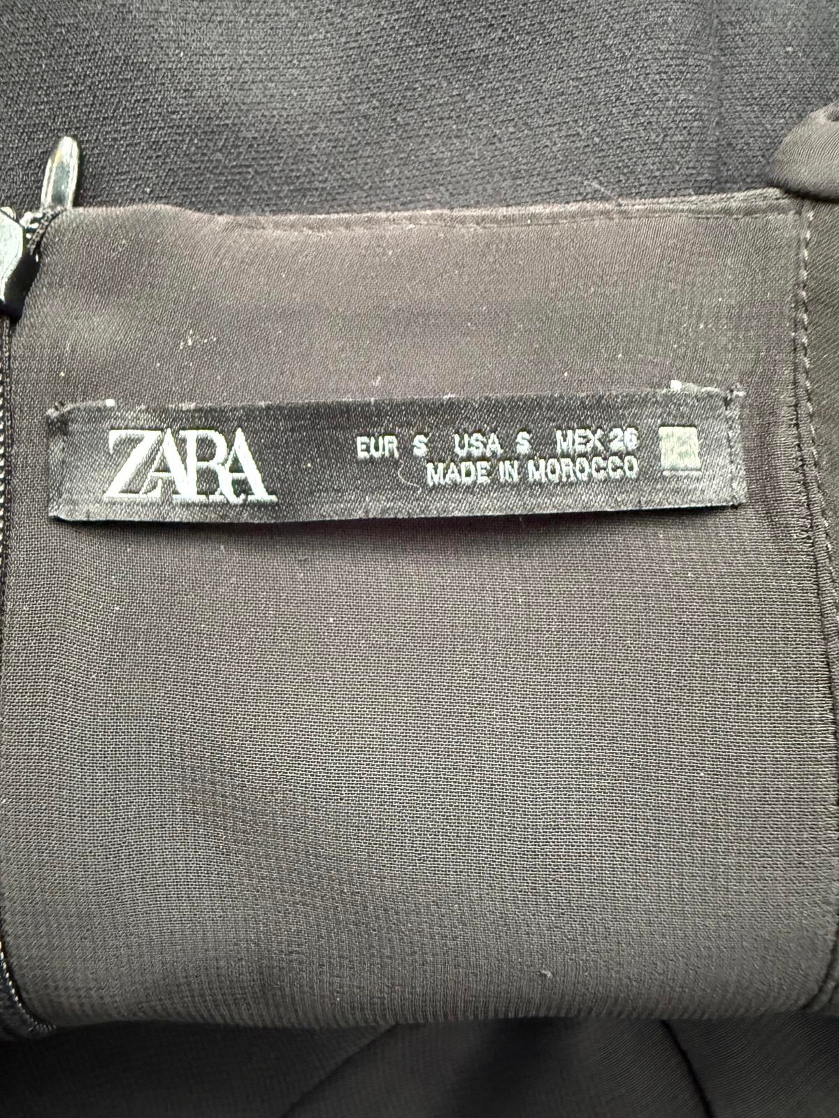 ZARA Black Mesh Corset Mini Dress Size S UK 8 Bustier Bodycon Party Evening #144