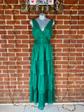 Goddiva London Emerald Green Tiered Maxi Dress Size 8 BNWT #209