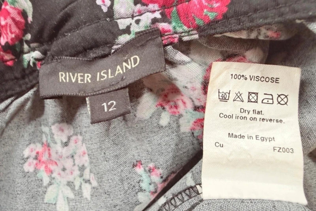 River Island Floral Pinafore Dress UK 12 US 8 Summer Mini