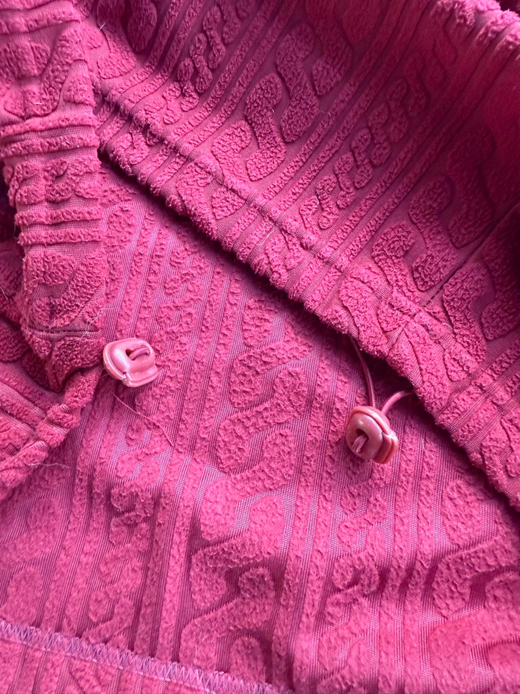 Cotton Traders XL Red Textured Quarter Zip Fleece Top 100% Polyester NUM2