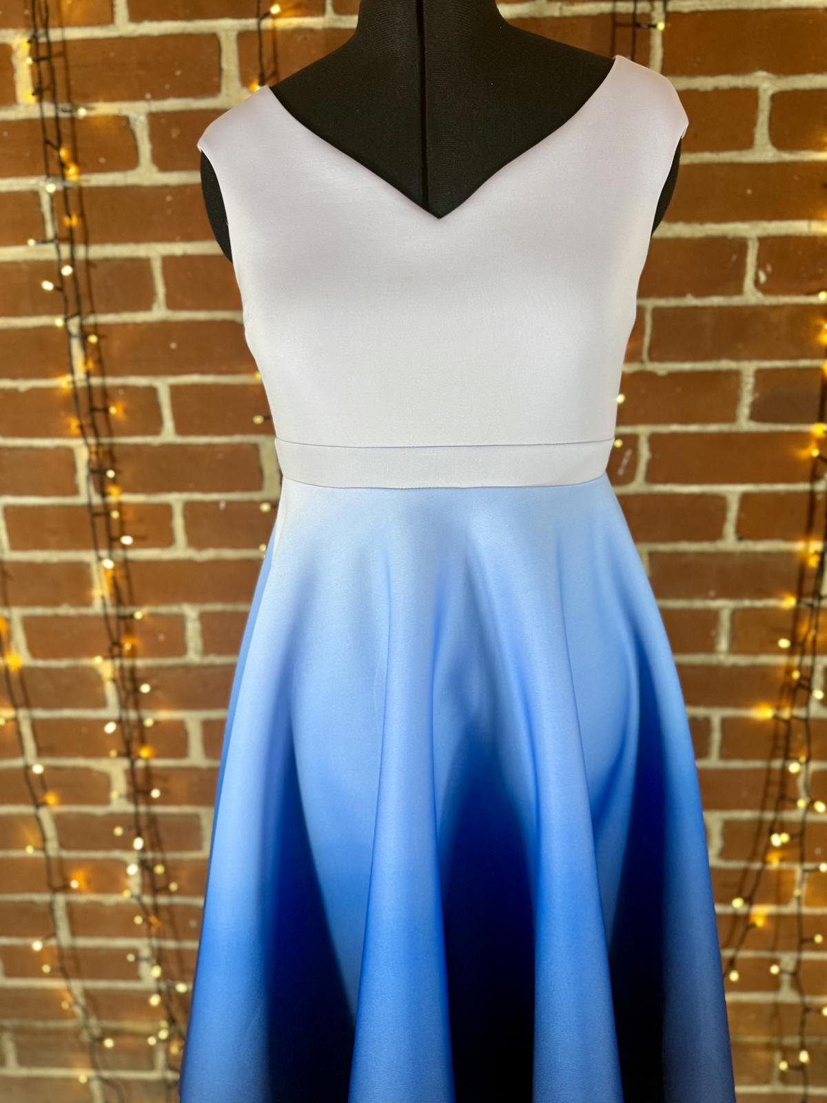 Goddiva London Light Blue Ombre Midi Dress UK 16 | Fit & Flare Skater