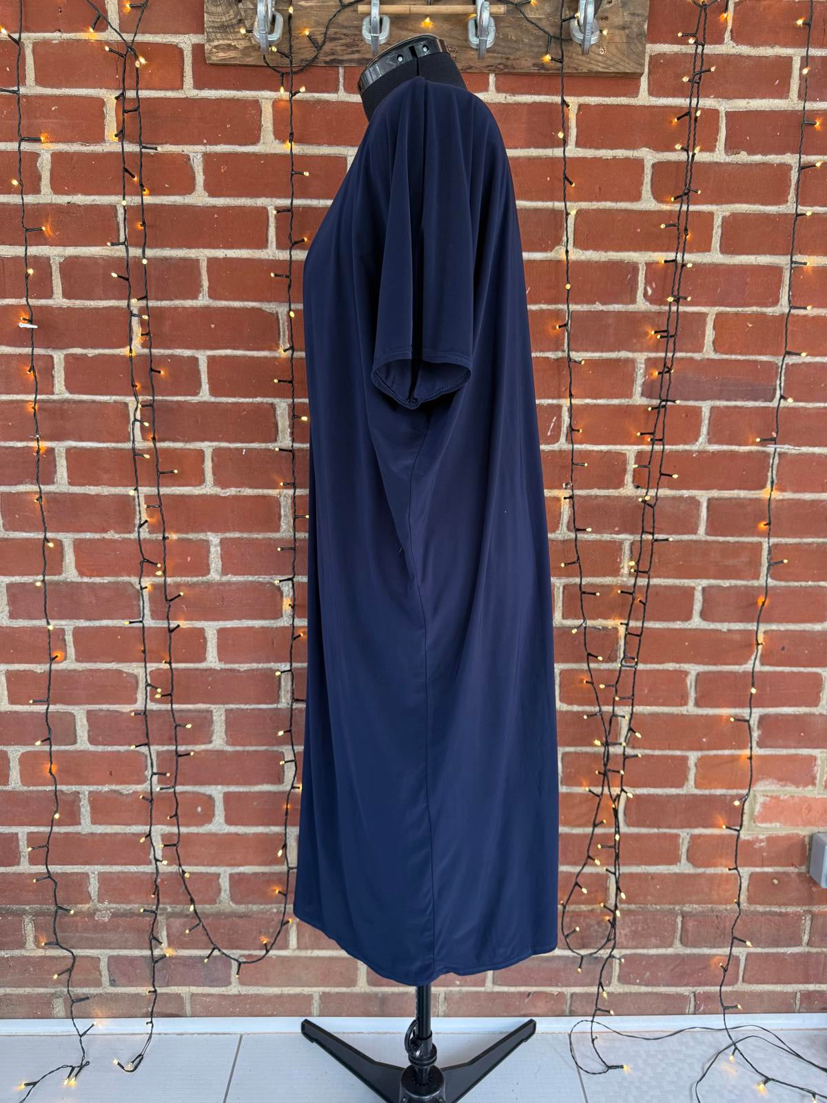 Navy Blue Pleated Loose Fit Dress 14-18