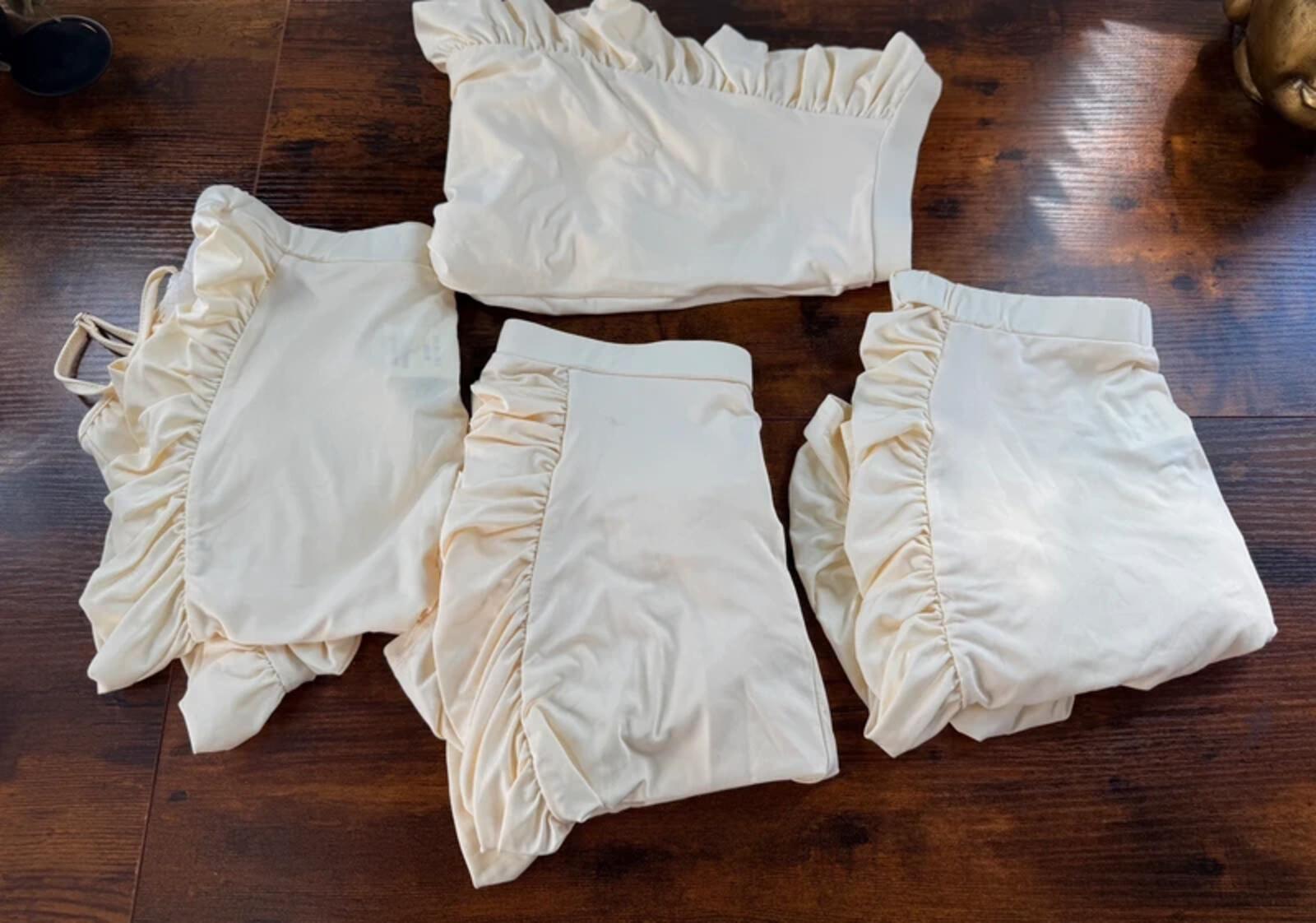 Reseller Bundle CosmoChic Beige Ruched Co Ord Set BNWT UK 10 12 Lounge Party