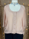 Crafted Dusky Pink Blouse UK 8–12 Batwing Sheer Floaty Top