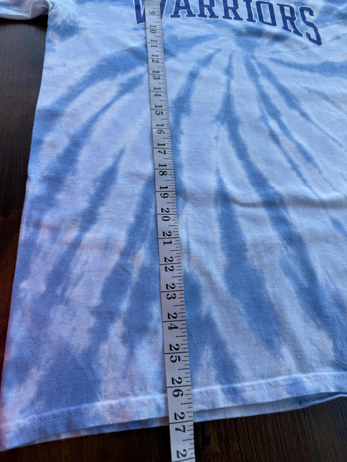 Hand Dyed Blue & White Warriors Tie Dye T-Shirt | Size Small Unisex Tee