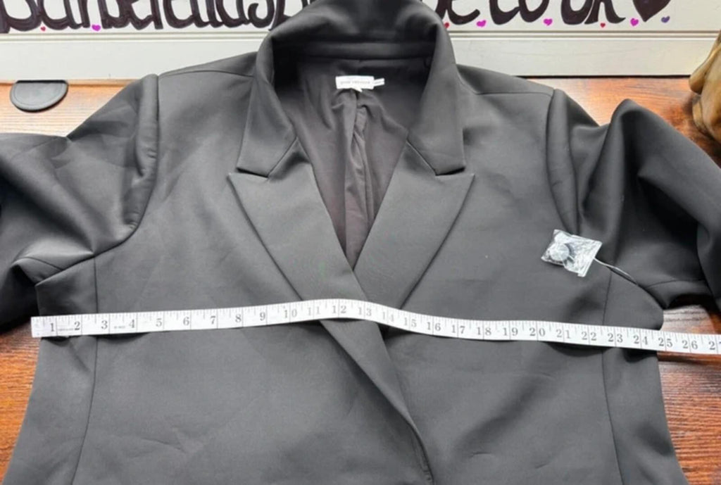 Good American Black Blazer UK 16 18 Oversized Tailored Jacket NEW Smart Workwear