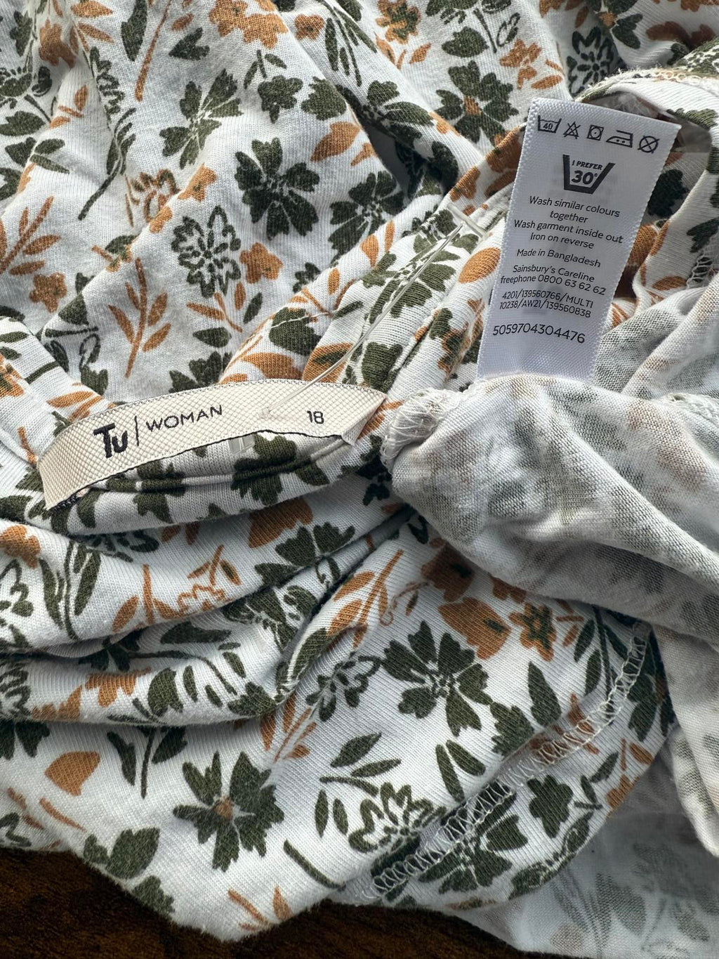 TU Woman Floral Long Sleeve Top UK 18 Autumn Print Casual T-Shirt VGC #142