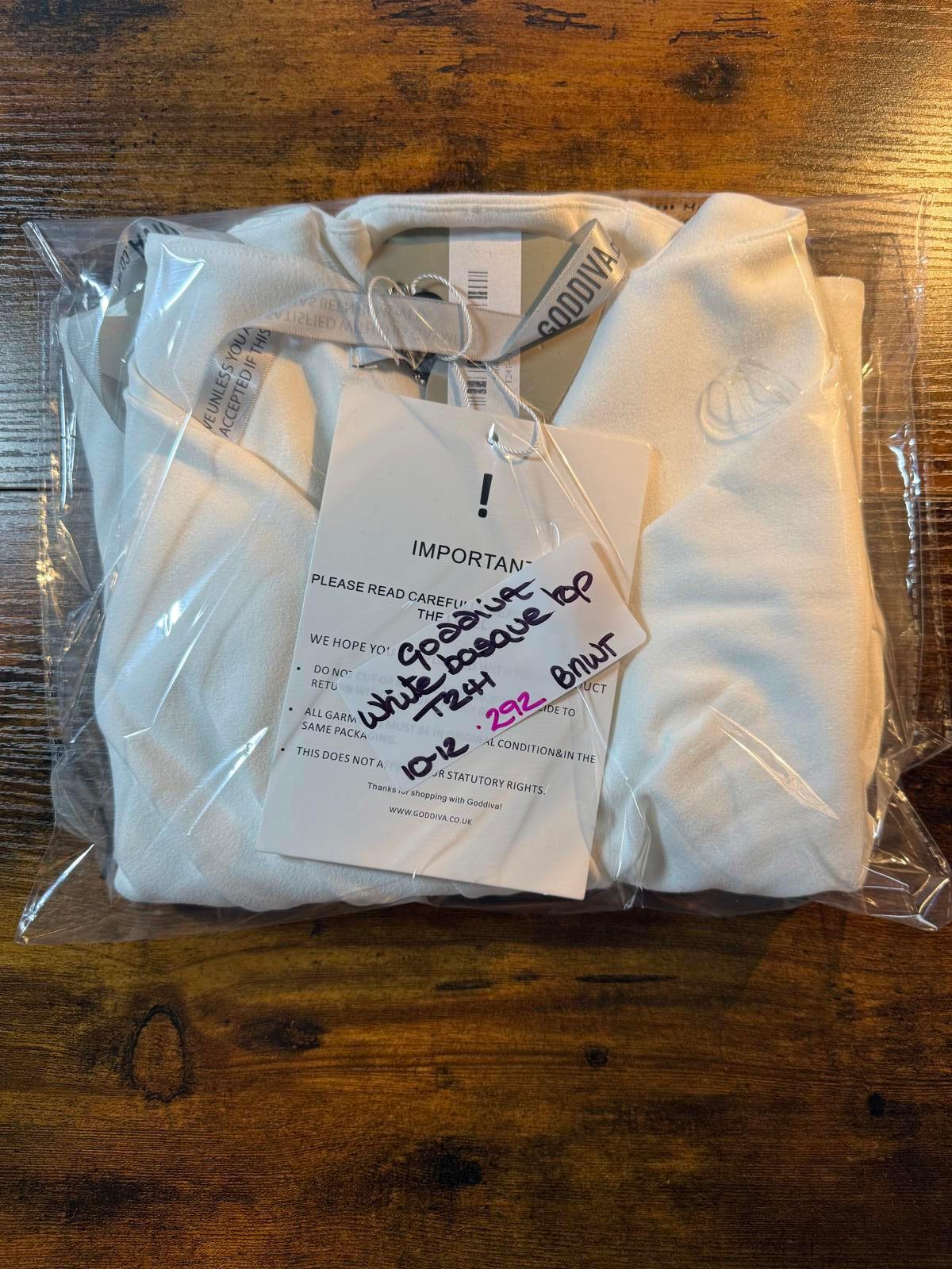 Goddiva London White Wrap Bustier Top UK 10 / US 6 – BNWT                   .292