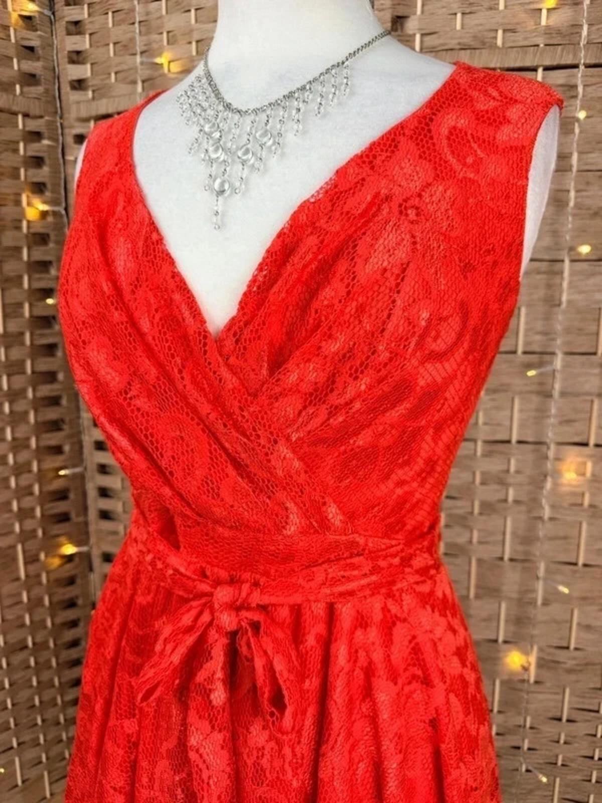 BNWT City Goddess Orange Lace Skater Dress UK12 Party Wedding