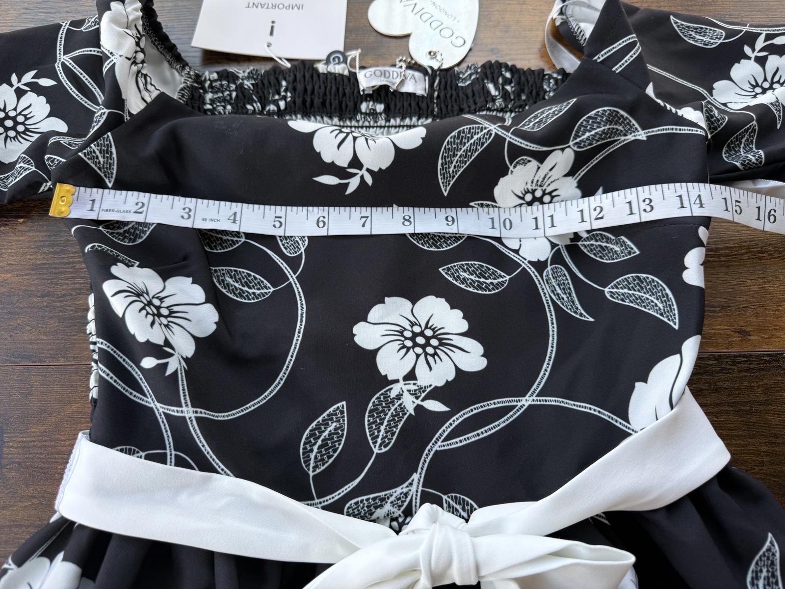 Goddiva London Floral Bardot Dress UK 10 -12 / US 6 -8 BNWT                 .467