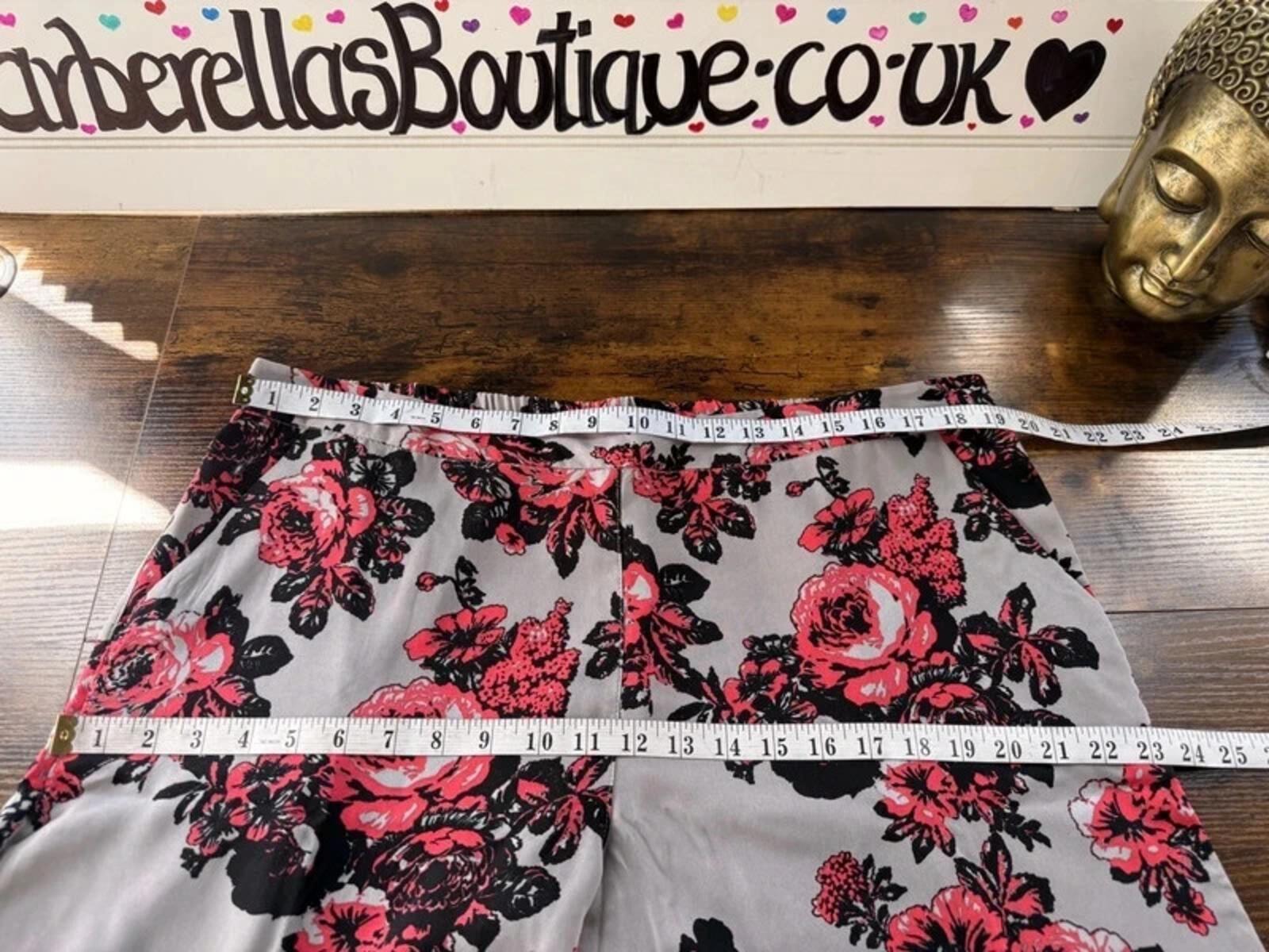 Atmosphere Floral Wide Leg Trousers UK 18-20 US 14-16 Grey