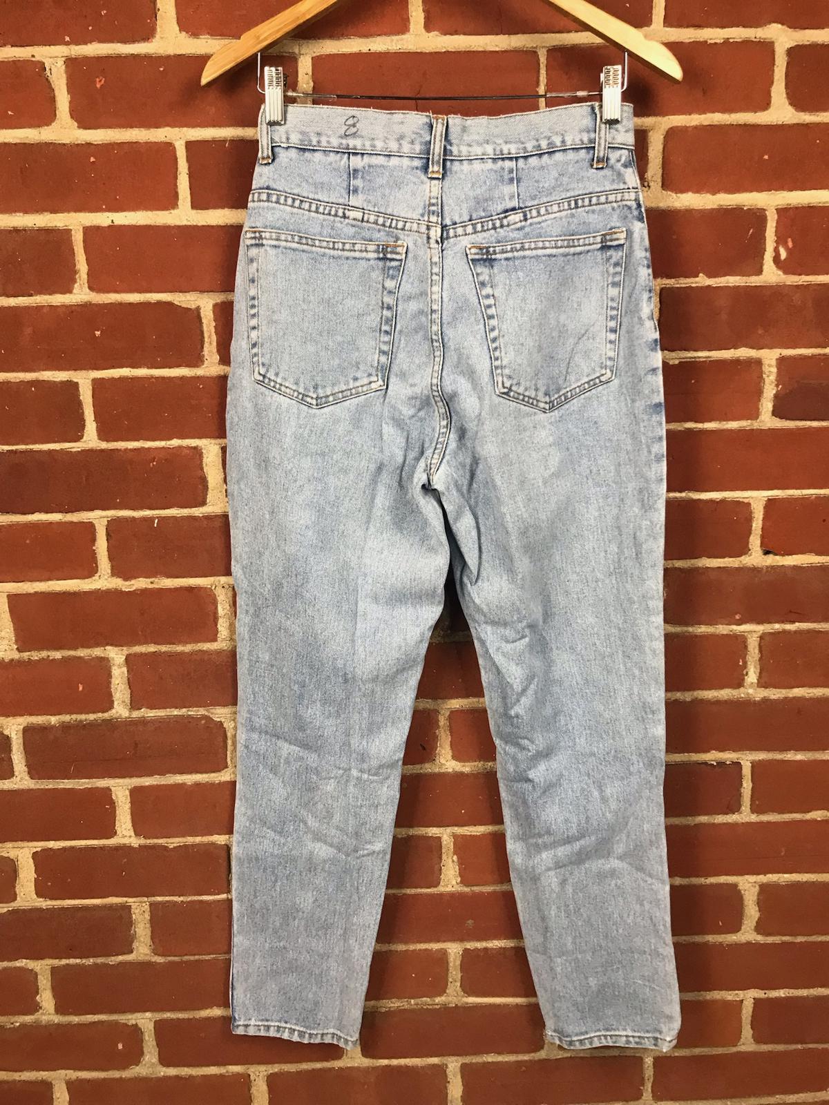 Vintage New York Line Light Wash Jeans UK 8 Petite 100% Cotton