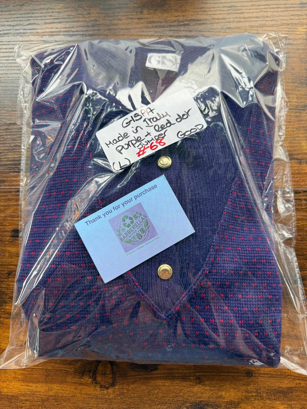 Vintage 1980s GISPA – Made in Italy – Navy/Red – Gold Button Detail #68