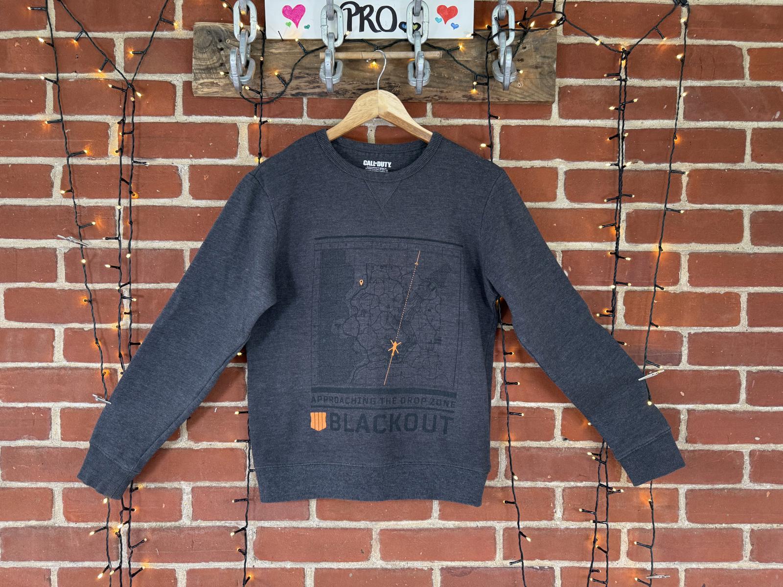 Call of Duty Black Ops 4 Sweatshirt M Grey Blackout 2018 Gamer Merch NUM 48